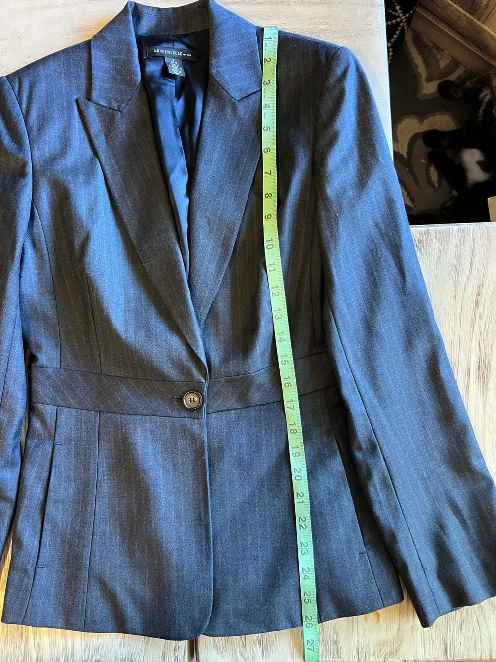 Kenneth Cole New York Womens 4 Vintage 2005 Pinstripe Pantsuit Blazer Trousers